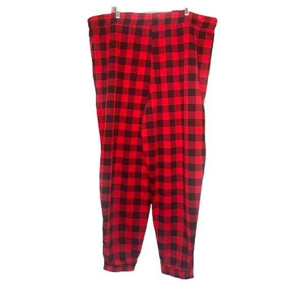Grayson/Threads Women 3X Buffalo Check Red & Black Plaid Fleece Pajama Pants - Picture 2 of 12
